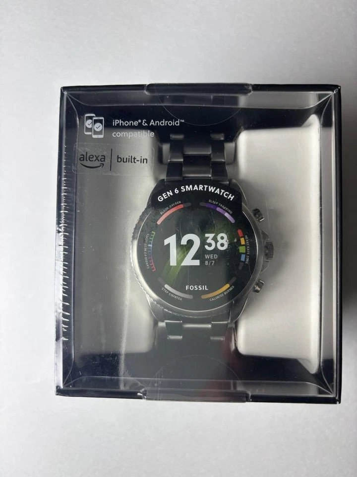 FOSSIL Smart Watch GENERATION 6 Stainless Steel FTW4060 Silver New - Image 1 of 4