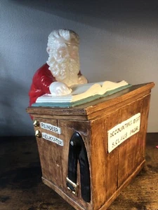 Vintage Alberta Ceramic Mold Santa Claus Accounting Dept 13” Cookie Jar RARE - Picture 1 of 24