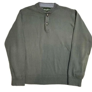Eddie Bauer grüner Knopf Pullover Pulli Gr. XL Preppy Dark Academia Granola Boy - Bild 1 von 11