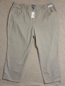Liz & Me Women's 28W Khaki Pants 100% Cotton Plus Size Relaxed Fit NWT Casual - Picture 1 of 8