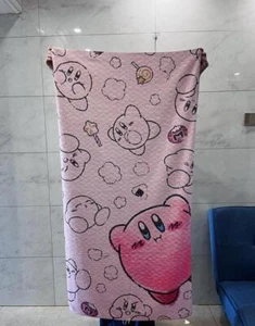 70x140CM Kirby Anime Bath Towel Cartoon Beach Towels Bathcloth Travel - Picture 1 of 7