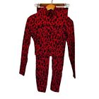 MICHI Red Leopard Animal Print 2 Piece Crop Top Smooth Tummy Leggings X-Small