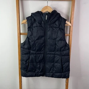 Under Armour Puffer Vest Jacket Womens Small Black ColdGear Loose Fit Hooded - Picture 1 of 11