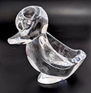 Clear Glass Duck Votive Holder Vintage Art Vannes Le Châtel France Trinket - Picture 1 of 3