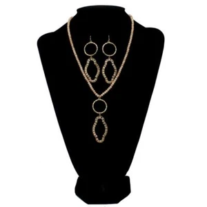 Blazin Roxx Western Womens Necklace Set Dangle Beaded Pendant Gold Tone 30467 - Picture 1 of 1