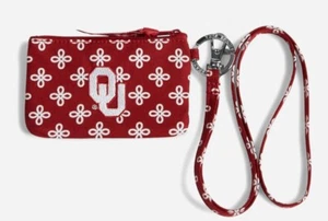 Vera Bradley Zip ID Lanyard Oklahoma Sooners NWT grad gift wallet football - Picture 1 of 2