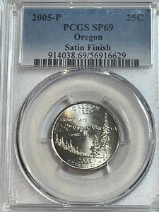 2005 P Oregon State Quarter PCGS SP69 Satin Finish - Picture 1 of 2