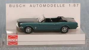 BUSCH 1:87 SCALE 47505 1964 FORD MUSTANG CABRIO IN MATALIC BLUE BOXED - Picture 1 of 16