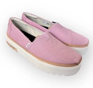 TOMS Alpargata Lug Slip-on Shoe Pale Mauve “LOVE GIVE” Size 10 - Picture 1 of 14