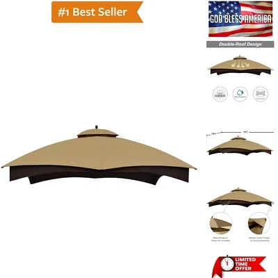 Allen Roth Gazebo Beige Replacement Canopy Top with UV Protection 12'x10'