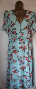 Bnwt Quiz Mint Green Floral Dress Wedding Party 12 New - Picture 1 of 5