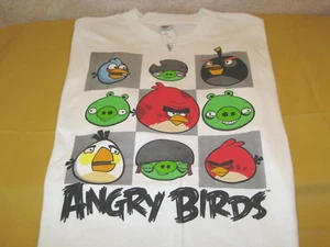 Angry Birds Cartoon Characters 5 Birds 4 Bad Piggies Tic Tac Toe T-Shirt NWT XXL - Picture 1 of 1