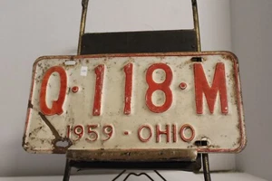 Ohio 1959 Q-118-M - matrícula - Imagen 1 de 2