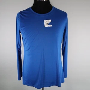 Hanes Sport Shirt Top Womens Large Activewear Base Layer Blue Long Sleeve NWT - Picture 1 of 10
