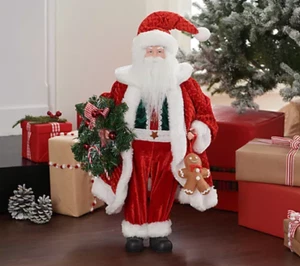20" Santa Claus with Gingerbread Boy and Ornaments by Valerie Christmas H231569 - Picture 1 of 2