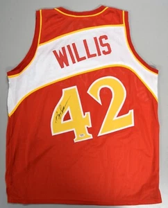 Kevin Willis Signed Custom Atlanta Hawks Red Jersey XL PSA COA - Picture 1 of 4