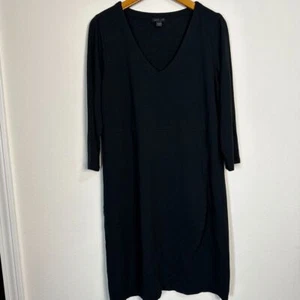 J.Jill schwarzes Wickelkleid mit V-Ausschnitt Größe Petite Small Wearever Collection - Bild 1 von 7