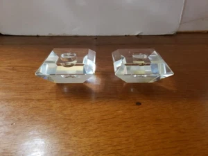 Pair of MCM Dorothy C. Thorpe Tapered Cut Crystal Candle Holders, Made in Japan - Picture 1 of 4