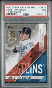 Topps Archive Signature Series 2020 1/1 '17 S. Slugger PSA 7 Christian Yelich - Imagen 1 de 2