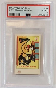 1936 Topolino Elah Disney Candy Card #39 PSA 4 Il Telefono Animato Mickey Mouse  - Bild 1 von 2