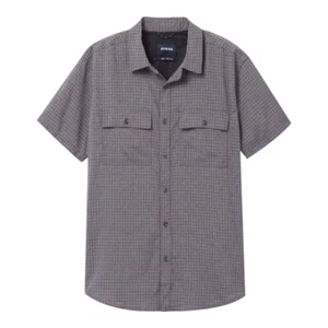 Camisa de campamento Prana Garvan a cuadros manga corta con botones delanteros al aire libre para hombre grande - Imagen 1 de 10