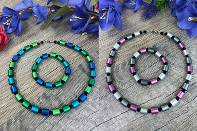 Collana Donna Bracciale Anodizzato Alluminio Rotolo Uomo Chiusura a Moschettone - Immagine 1 di 4