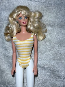 Vintage 1966 Mattel Barbie Doll yellow swimsuit white legs twist - Picture 1 of 7
