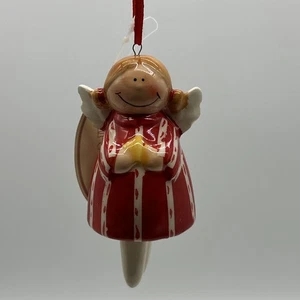 TII Collezioni Angelo Ceramica Campanella Rossa Decorazione Natalizia Festività NUOVO - Foto 1 di 12