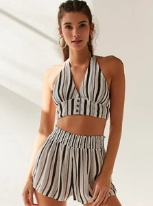 Camiseta sin mangas Urban Outfitters OUT FROM UNDER Noah a rayas halter, talla M - Imagen 1 de 7