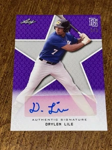DAYLEN LILE 2020 LEAF PERFECT GAME PURPLE BLANK BACK AUTOGRAPH #1/1 NATIONALS - Picture 1 of 4