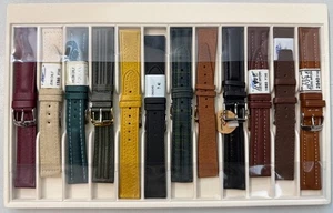 Lote 12 uds. Correas de reloj de cuero 18 mm buena calidad marcas ZRC, Alonso... - Imagen 1 de 2