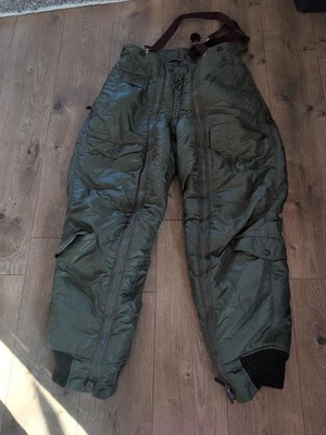 Flight Pants Vintage Olive Green Cargo Military - Image 1 of 4