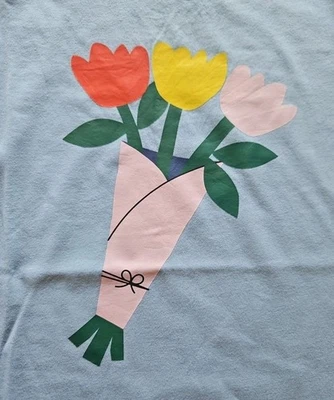 NWT HANNA ANDERSSON FLORAL BOUQUET SLIM FIT JERSEY TEE SHIRT 130 8 - Image 1 of 4