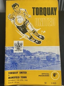 Torquay United Vs Mansfield Town, 13th April 1968, Division 3, (FREE POSTAGE) - Picture 1 of 9