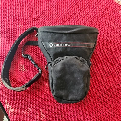 Vintage Tamrac Model 517 Black Tele-Zoom Camera Bag W/ OPTECH USA Shoulder Strap - Image 1 of 4