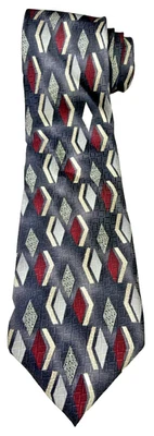 Corbata Pierre Cardin Para Hombre Seda Roja Plata Dorado Negra Geométrica Ancha Hecha a Mano Foto 1 de 4