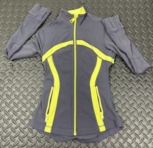 Chaqueta Lululemon Define para mujer 2 gris/amarillo cremallera completa orificios para los pulgares RN106259 - Imagen 1 de 10