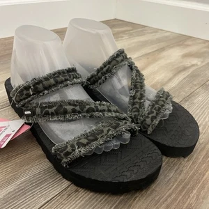 MUK LUKS Sandali donna Wave Riptide leopardati oliva - Foto 1 di 14