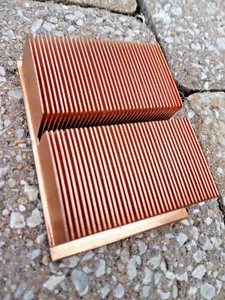 3.5"x2.5"x1" 15.3 oz. Pure Copper 37x Skived Fin Heat Transfer Heatsink - Picture 1 of 6