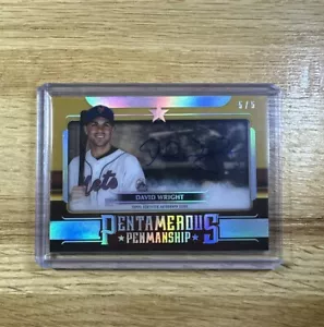 2023 Topps Five Star David Wright Pentamerous Penmanship Auto Gold #5/5 Mets - Picture 1 of 3