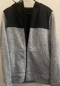 APT 9 Kohl's Men's Black And Gray Hooded Full Zip Water Proof Top Sweatshirt - M - Picture 1 of 2