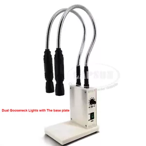 Single 10W Dual 20W Super Bright LED Gooseneck Microscope Light Lamp Base / Clip - Picture 1 of 13