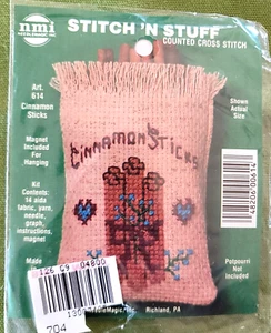 Stitch N Stuff Cross Stitch Kit Cinnamon Sticks Sack Bag Needle Magic #614 New - Picture 1 of 2