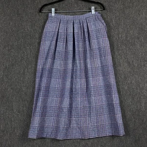 Pendleton Vintage Small Tea Skirt Purple Plaid Glen Weave Wool Lined Pleated - Picture 1 of 11