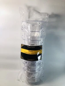 New Crown Display Plastic Ice Bucket With Tong Premium Quality Set of 6 - Picture 1 of 6