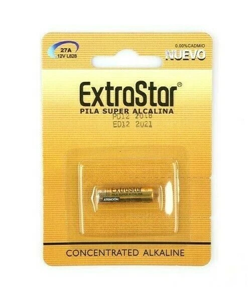 Baterías De Mando 27A/L828 Súper Alcalina 12V Pila Batería Blister 1 Piezas - Imagen 1 de 1