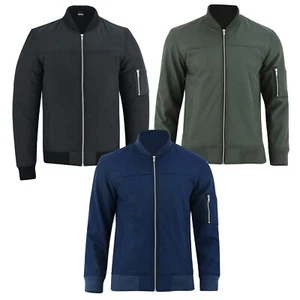 Men's Lightweight Softshell Bomber Jacket - Classic Style, Wind-Resistant Coat - Picture 1 of 25