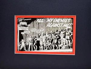 BATMAN - ALL MY ENEMIES AGAINST ME! PRINT PROFESSIONALLY MATTED 500th App Batman - Picture 1 of 1