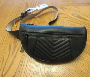 Steve Madden ~ schwarze GÜRTELTASCHE Bauchtasche ~ Neu mit Etikett Größe Medium ~ Logo 48 $ - Bild 1 von 7