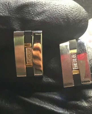 DOLAN BULLOCK  STAINLESS STEEL & 18K GOLD ACCENT W/TITANIUM DIAMOND & Black Onyx - Image 1 of 4